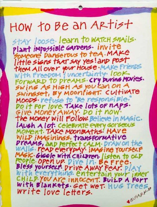 how to be an artist