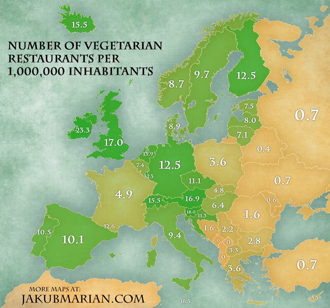 vegetarische landkarte