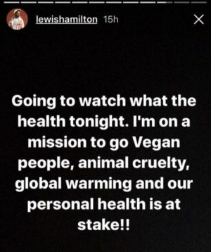 Lewis Hamilton vegan